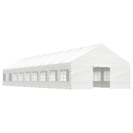 vidaXL Pavillon mit Dach Weiß 20,07x5,88x3,75 m Polyethylen
