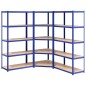 vidaXL Regale mit 5 Böden 3 Stk. Blau Stahl & Holzwerkstoff vidaXL Regale mit 5 Böden 3 Stk. Blau Stahl & Holzwerkstoff