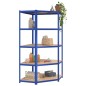 vidaXL Regale mit 5 Böden 3 Stk. Blau Stahl & Holzwerkstoff vidaXL Regale mit 5 Böden 3 Stk. Blau Stahl & Holzwerkstoff