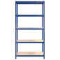 vidaXL Regale mit 5 Böden 3 Stk. Blau Stahl & Holzwerkstoff vidaXL Regale mit 5 Böden 3 Stk. Blau Stahl & Holzwerkstoff