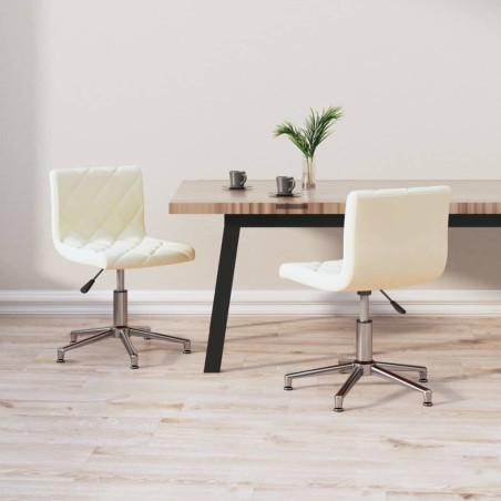 Esszimmerstühle 2 Stk. Drehbar Creme Samt