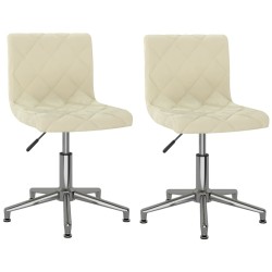 Esszimmerstühle 2 Stk. Drehbar Creme Samt