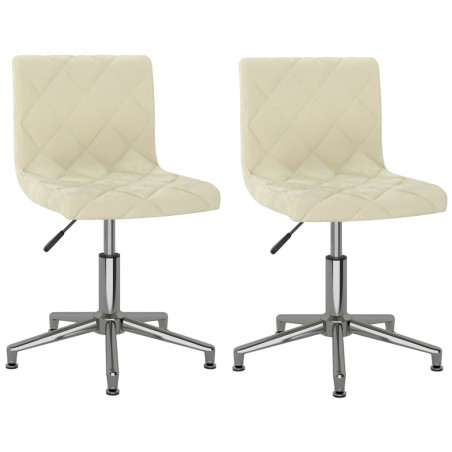 Esszimmerstühle 2 Stk. Drehbar Creme Samt