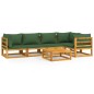 vidaXL 6-tlg. Garten-Lounge-Set mit Grünen Kissen Massivholz vidaXL 6-tlg. Garten-Lounge-Set mit Grünen Kissen Massivholz