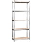 vidaXL Regale mit 5 Böden 2 Stk. Silbern Stahl & Holzwerkstoff vidaXL Regale mit 5 Böden 2 Stk. Silbern Stahl & Holzwerkstoff