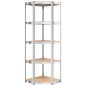 vidaXL Regale mit 5 Böden 2 Stk. Silbern Stahl & Holzwerkstoff vidaXL Regale mit 5 Böden 2 Stk. Silbern Stahl & Holzwerkstoff