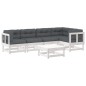 vidaXL 6-tlg. Garten-Lounge-Set mit Kissen Weiß Massivholz vidaXL 6-tlg. Garten-Lounge-Set mit Kissen Weiß Massivholz