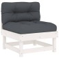 vidaXL 6-tlg. Garten-Lounge-Set mit Kissen Weiß Massivholz vidaXL 6-tlg. Garten-Lounge-Set mit Kissen Weiß Massivholz
