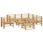 vidaXL 8-tlg. Garten-Lounge-Set mit Kissen Hellgrau Bambus vidaXL 8-tlg. Garten-Lounge-Set mit Kissen Hellgrau Bambus
