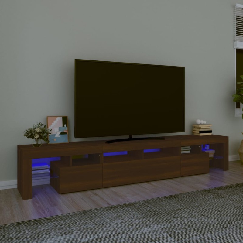 vidaXL TV-Schrank mit LED-Leuchten Braun Eichen-Optik 230x36,5x40 cm vidaXL TV-Schrank mit LED-Leuchten Braun Eichen-Optik 230x36,5x40 cm