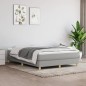 vidaXL Boxspringbett mit Matratze Hellgrau 140x190 cm Stoff vidaXL Boxspringbett mit Matratze Hellgrau 140x190 cm Stoff