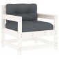 vidaXL 7-tlg. Garten-Lounge-Set mit Kissen Weiß Massivholz vidaXL 7-tlg. Garten-Lounge-Set mit Kissen Weiß Massivholz
