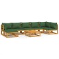 vidaXL 8-tlg. Garten-Lounge-Set mit Grünen Kissen Massivholz vidaXL 8-tlg. Garten-Lounge-Set mit Grünen Kissen Massivholz