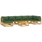 vidaXL 8-tlg. Garten-Lounge-Set mit Grünen Kissen Massivholz vidaXL 8-tlg. Garten-Lounge-Set mit Grünen Kissen Massivholz