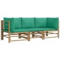 vidaXL 3-tlg. Garten-Lounge-Set mit Grünen Kissen Bambus vidaXL 3-tlg. Garten-Lounge-Set mit Grünen Kissen Bambus