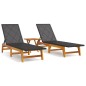 vidaXL 3-tlg. Garten-Lounge-Set Poly Rattan & Massivholz Akazie vidaXL 3-tlg. Garten-Lounge-Set Poly Rattan & Massivholz Akazie