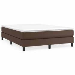 vidaXL Boxspringbett mit Matratze Braun 140x200 cm Kunstleder