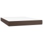 vidaXL Boxspringbett mit Matratze Braun 140x200 cm Kunstleder vidaXL Boxspringbett mit Matratze Braun 140x200 cm Kunstleder