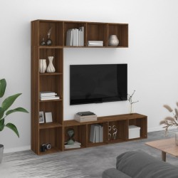 vidaXL 3-tlg. Bücherregal-/TV-Schrank-Set Braun Eichen-Optik