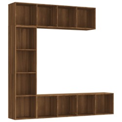 vidaXL 3-tlg. Bücherregal-/TV-Schrank-Set Braun Eichen-Optik