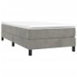 vidaXL Boxspringbett mit Matratze Hellgrau 100x200 cm Samt vidaXL Boxspringbett mit Matratze Hellgrau 100x200 cm Samt