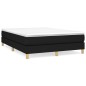 vidaXL Boxspringbett mit Matratze Schwarz 140x190 cm Stoff vidaXL Boxspringbett mit Matratze Schwarz 140x190 cm Stoff