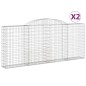 vidaXL Gabionen mit Hochbogen 2 Stk. 300x30x120/140cm Verzinktes Eisen vidaXL Gabionen mit Hochbogen 2 Stk. 300x30x120/140cm Verzinktes Eisen