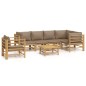 vidaXL 7-tlg. Garten-Lounge-Set mit Taupe Kissen Bambus vidaXL 7-tlg. Garten-Lounge-Set mit Taupe Kissen Bambus