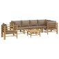 vidaXL 7-tlg. Garten-Lounge-Set mit Taupe Kissen Bambus vidaXL 7-tlg. Garten-Lounge-Set mit Taupe Kissen Bambus