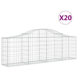 vidaXL Gabionen mit Hochbogen 20 Stk. 200x30x60/80 cm Verzinktes Eisen