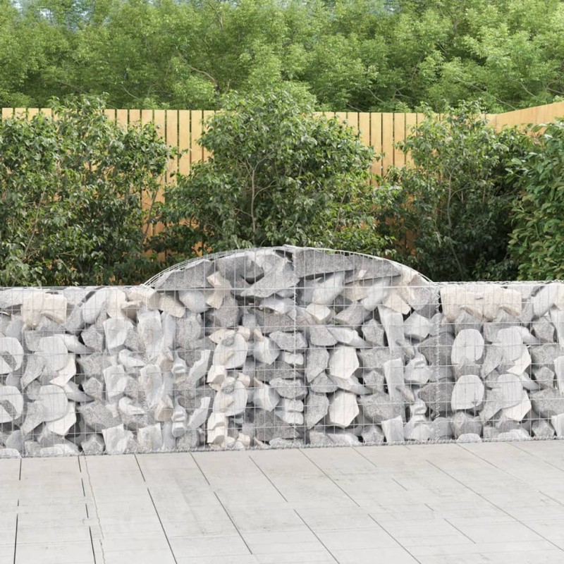 vidaXL Gabionen mit Hochbogen 9 Stk. 300x30x80/100 cm Verzinktes Eisen vidaXL Gabionen mit Hochbogen 9 Stk. 300x30x80/100 cm Verzinktes Eisen