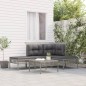 vidaXL 5-tlg. Garten-Lounge-Set mit Kissen Grau Poly Rattan vidaXL 5-tlg. Garten-Lounge-Set mit Kissen Grau Poly Rattan