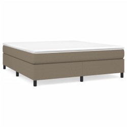 vidaXL Boxspringbett mit Matratze Taupe 160x200 cm Stoff