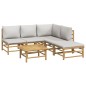 vidaXL 6-tlg. Garten-Lounge-Set mit Hellgrauen Kissen Bambus vidaXL 6-tlg. Garten-Lounge-Set mit Hellgrauen Kissen Bambus