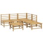 vidaXL 6-tlg. Garten-Lounge-Set mit Hellgrauen Kissen Bambus vidaXL 6-tlg. Garten-Lounge-Set mit Hellgrauen Kissen Bambus