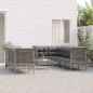 vidaXL 9-tlg. Garten-Lounge-Set mit Kissen Grau Poly Rattan vidaXL 9-tlg. Garten-Lounge-Set mit Kissen Grau Poly Rattan