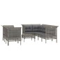 vidaXL 9-tlg. Garten-Lounge-Set mit Kissen Grau Poly Rattan vidaXL 9-tlg. Garten-Lounge-Set mit Kissen Grau Poly Rattan