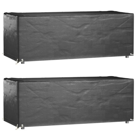 vidaXL Gartenmöbel-Abdeckungen 2 Stk. 8 Ösen 192x82x65 cm Rechteckig