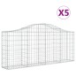 vidaXL Gabionen mit Hochbogen 5 Stk. 200x30x80/100 cm Verzinktes Eisen vidaXL Gabionen mit Hochbogen 5 Stk. 200x30x80/100 cm Verzinktes Eisen