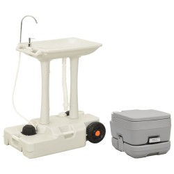 vidaXL Tragbare Campingtoilette mit Waschbecken