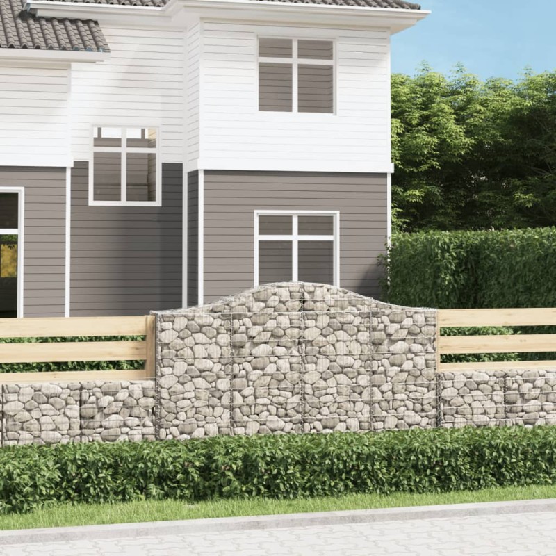 vidaXL Gabionen mit Hochbogen 8 Stk. 200x30x120/140cm Verzinktes Eisen vidaXL Gabionen mit Hochbogen 8 Stk. 200x30x120/140cm Verzinktes Eisen