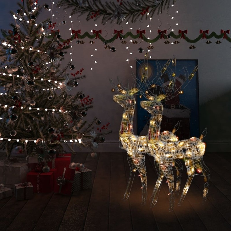 vidaXL Rentier Weihnachtsdekoration Acryl 2 Stk. 120 cm Mehrfarbig vidaXL Rentier Weihnachtsdekoration Acryl 2 Stk. 120 cm Mehrfarbig