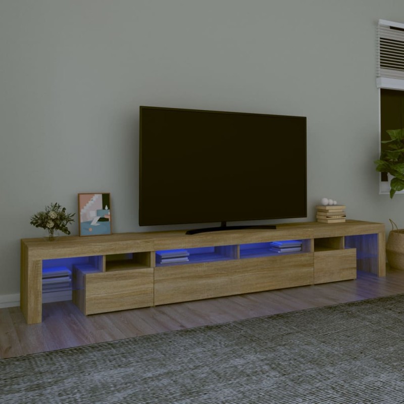 vidaXL TV-Schrank mit LED-Leuchten Sonoma-Eiche 260x36,5x40 cm vidaXL TV-Schrank mit LED-Leuchten Sonoma-Eiche 260x36,5x40 cm