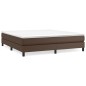 vidaXL Boxspringbett mit Matratze Braun 160x200 cm Kunstleder vidaXL Boxspringbett mit Matratze Braun 160x200 cm Kunstleder