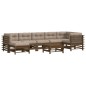vidaXL 8-tlg. Garten-Lounge-Set mit Kissen Honigbraun Massivholz vidaXL 8-tlg. Garten-Lounge-Set mit Kissen Honigbraun Massivholz