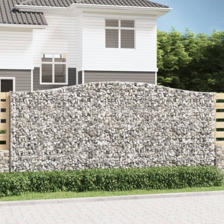 vidaXL Gabionen mit Hochbogen 5 Stk. 400x30x180/200cm Verzinktes Eisen