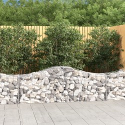 vidaXL Gabionen mit Hochbogen 10 Stk. 200x50x60/80 cm Verzinktes Eisen