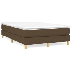 vidaXL Boxspringbett mit Matratze Dunkelbraun 120x200 cm Stoff