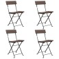 vidaXL Bistrostühle 4 Stk. Klappbar Braun Poly Rattan und Stahl vidaXL Bistrostühle 4 Stk. Klappbar Braun Poly Rattan und Stahl