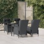 vidaXL 5-tlg. Garten-Essgruppe Dunkelgrau Poly Rattan vidaXL 5-tlg. Garten-Essgruppe Dunkelgrau Poly Rattan